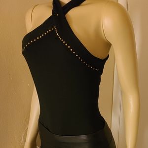 Gold-Studded Halter Top (Custom) 💛